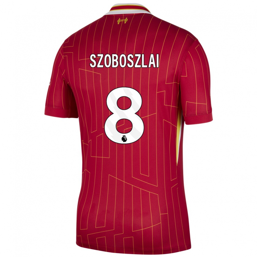 Kandiny Kinder Dominik Szoboszlai #8 Rot Gelb Weiß Heimtrikot Trikot 2024/25 T-Shirt