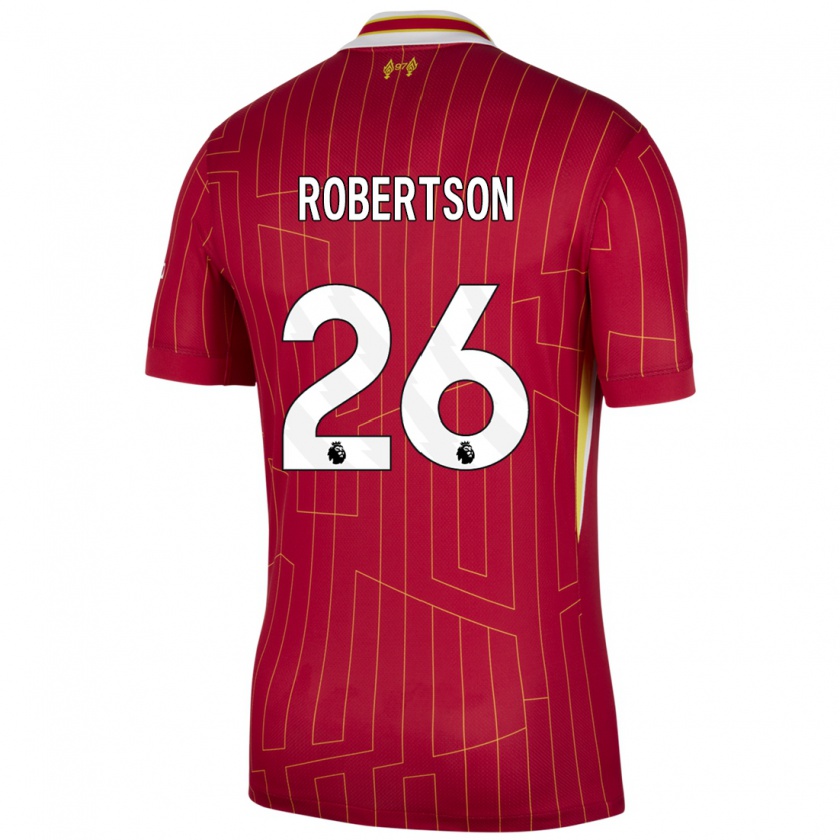 Kandiny Kinder Andrew Robertson #26 Rot Gelb Weiß Heimtrikot Trikot 2024/25 T-Shirt