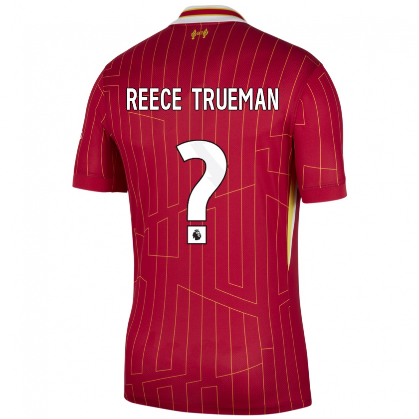 Kandiny Kinder Reece Trueman #0 Rot Gelb Weiß Heimtrikot Trikot 2024/25 T-Shirt