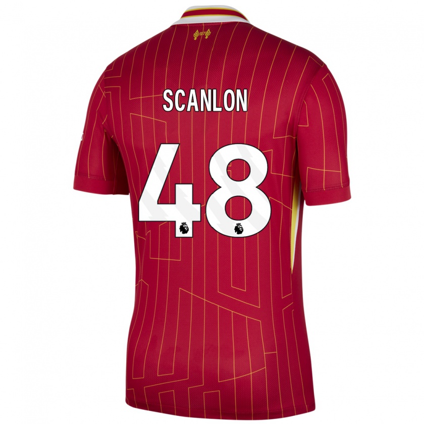 Kandiny Kinder Calum Scanlon #48 Rot Gelb Weiß Heimtrikot Trikot 2024/25 T-Shirt