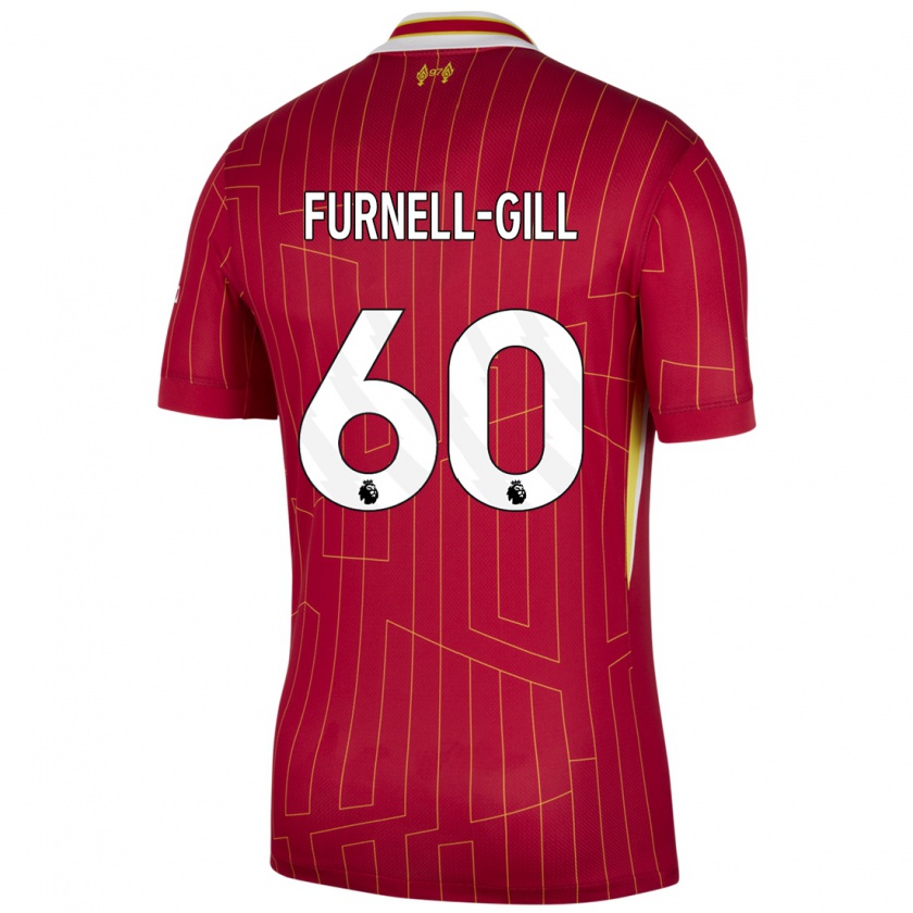 Kandiny Kinder Luca Furnell-Gill #60 Rot Gelb Weiß Heimtrikot Trikot 2024/25 T-Shirt