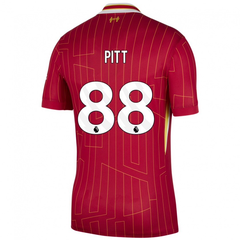 Kandiny Kinder Lucas Pitt #88 Rot Gelb Weiß Heimtrikot Trikot 2024/25 T-Shirt