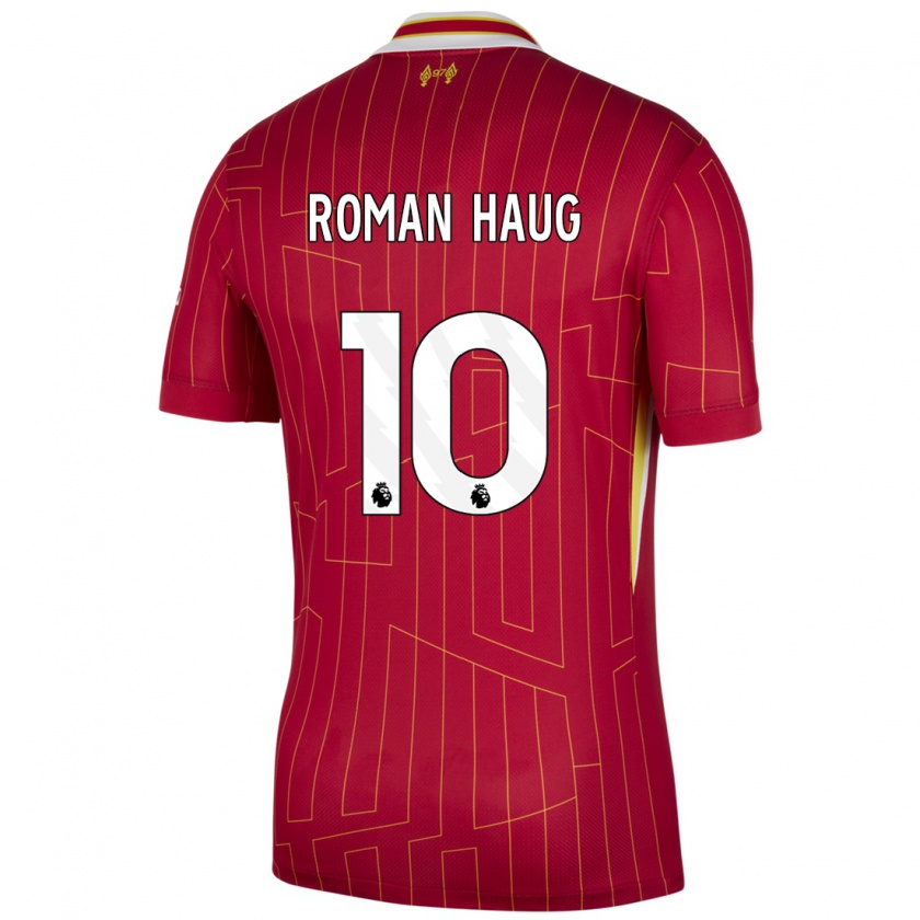 Kandiny Kinder Sophie Román Haug #10 Rot Gelb Weiß Heimtrikot Trikot 2024/25 T-Shirt