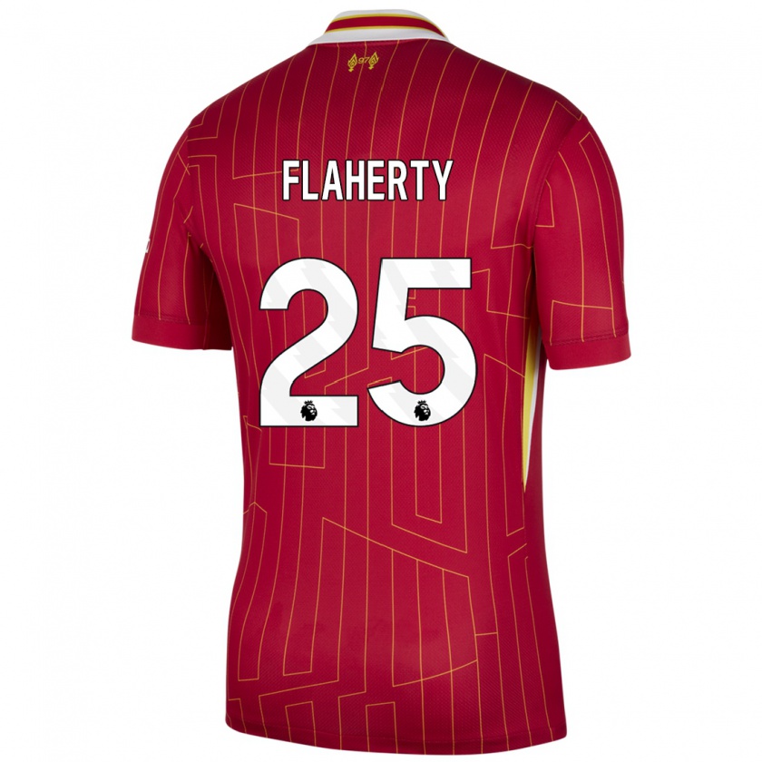 Kandiny Kinder Gilly Flaherty #25 Rot Gelb Weiß Heimtrikot Trikot 2024/25 T-Shirt