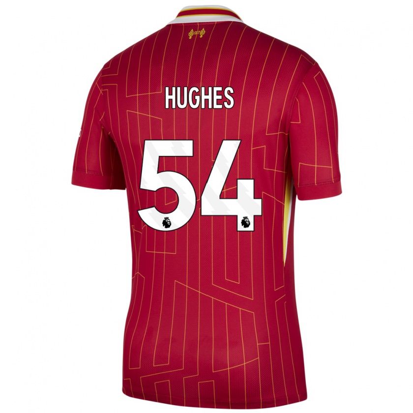 Kandiny Kinder Liam Hughes #54 Rot Gelb Weiß Heimtrikot Trikot 2024/25 T-Shirt