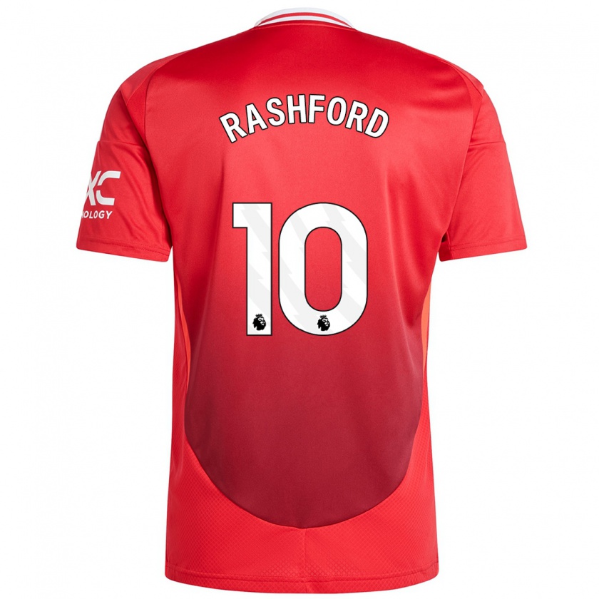 Kandiny Kinder Marcus Rashford #10 Hellrot Heimtrikot Trikot 2024/25 T-Shirt