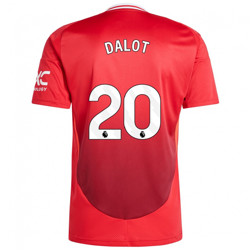 Kandiny Kinder Diogo Dalot #20 Hellrot Heimtrikot Trikot 2024/25 T-Shirt