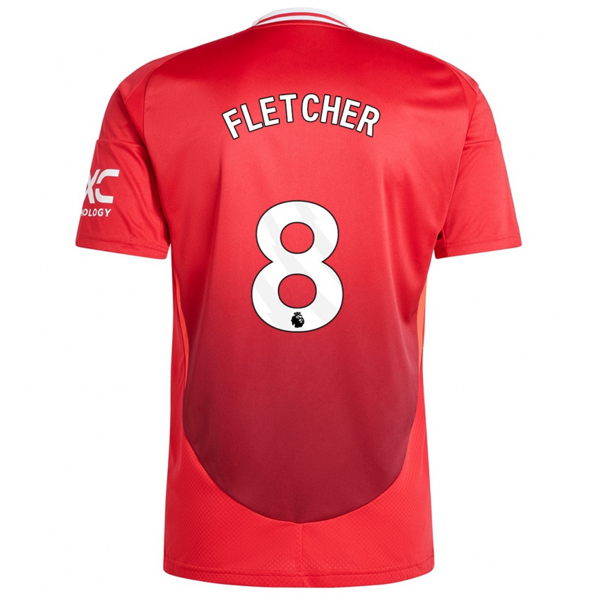 Kandiny Kinder Tyler Fletcher #8 Hellrot Heimtrikot Trikot 2024/25 T-Shirt