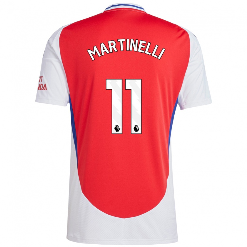 Kandiny Kinder Gabriel Martinelli #11 Rot Weiß Heimtrikot Trikot 2024/25 T-Shirt