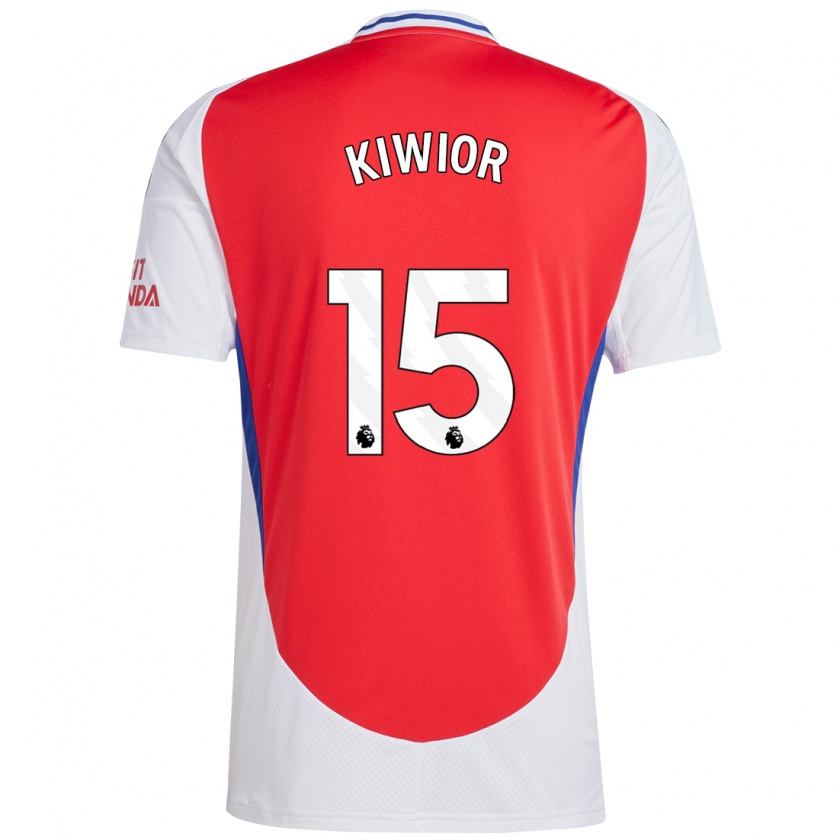 Kandiny Kinder Jakub Kiwior #15 Rot Weiß Heimtrikot Trikot 2024/25 T-Shirt