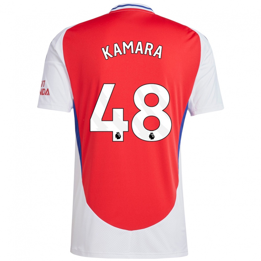 Kandiny Kinder Osman Kamara #48 Rot Weiß Heimtrikot Trikot 2024/25 T-Shirt