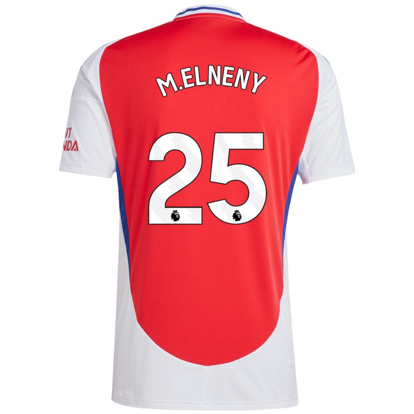 Kandiny Kinder Mohamed Elneny #25 Rot Weiß Heimtrikot Trikot 2024/25 T-Shirt