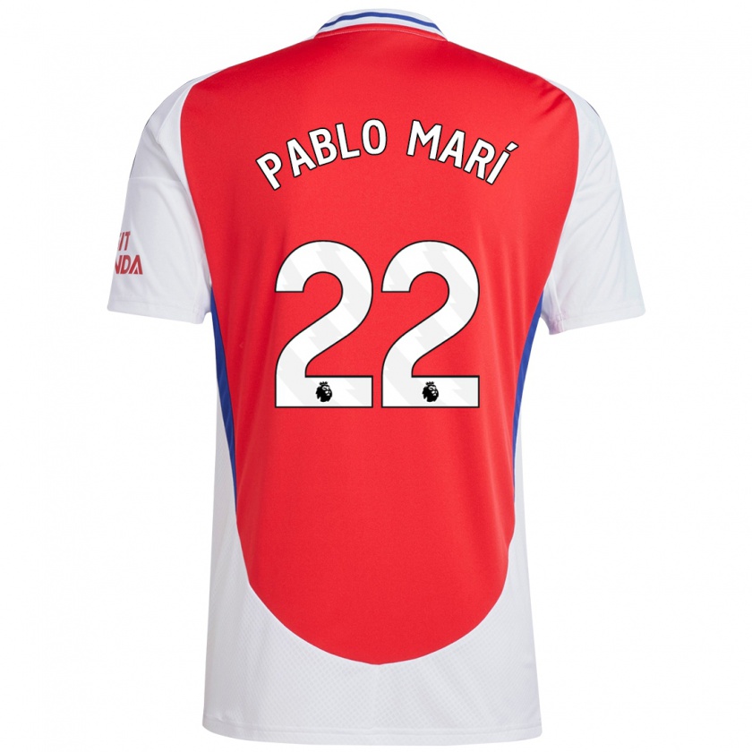 Kandiny Kinder Pablo Mari #22 Rot Weiß Heimtrikot Trikot 2024/25 T-Shirt