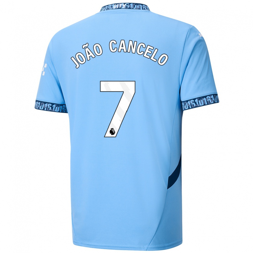 Kandiny Kinder João Cancelo #7 Marineblau Heimtrikot Trikot 2024/25 T-Shirt