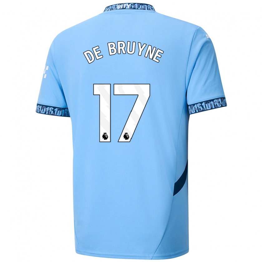 Kandiny Kinder Kevin De Bruyne #17 Marineblau Heimtrikot Trikot 2024/25 T-Shirt