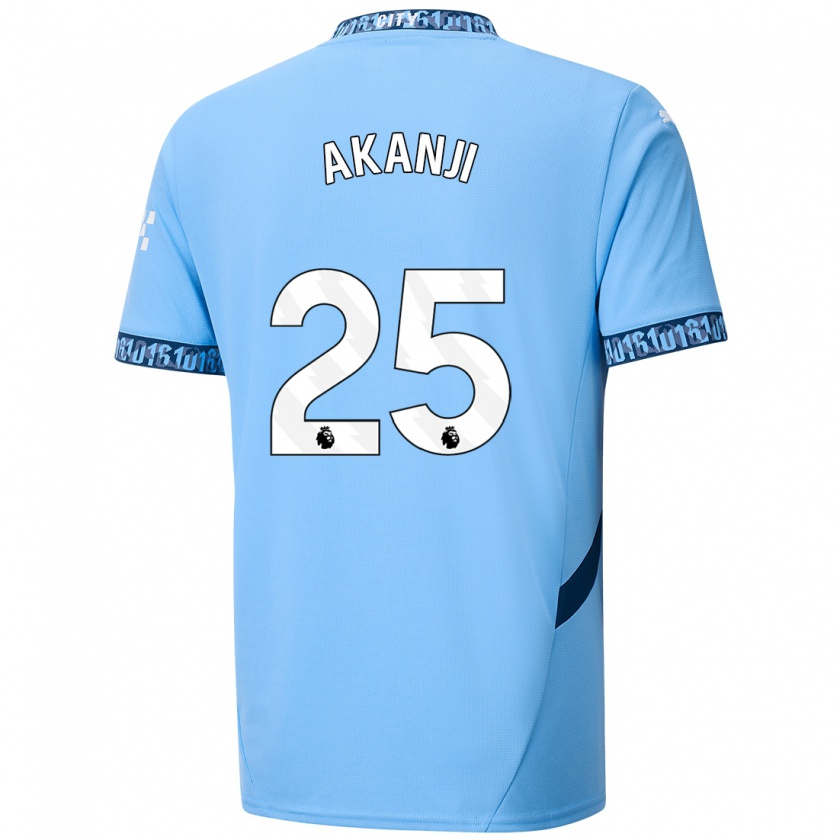 Kandiny Kinder Manuel Akanji #25 Marineblau Heimtrikot Trikot 2024/25 T-Shirt