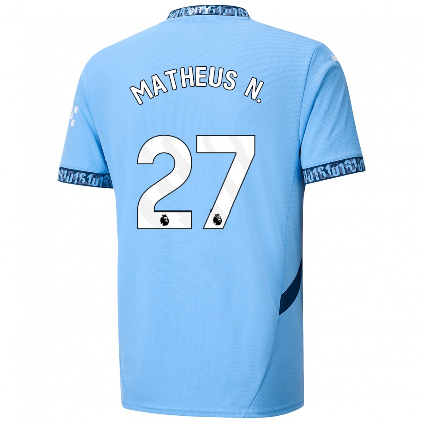 Kandiny Kinder Matheus Nunes #27 Marineblau Heimtrikot Trikot 2024/25 T-Shirt