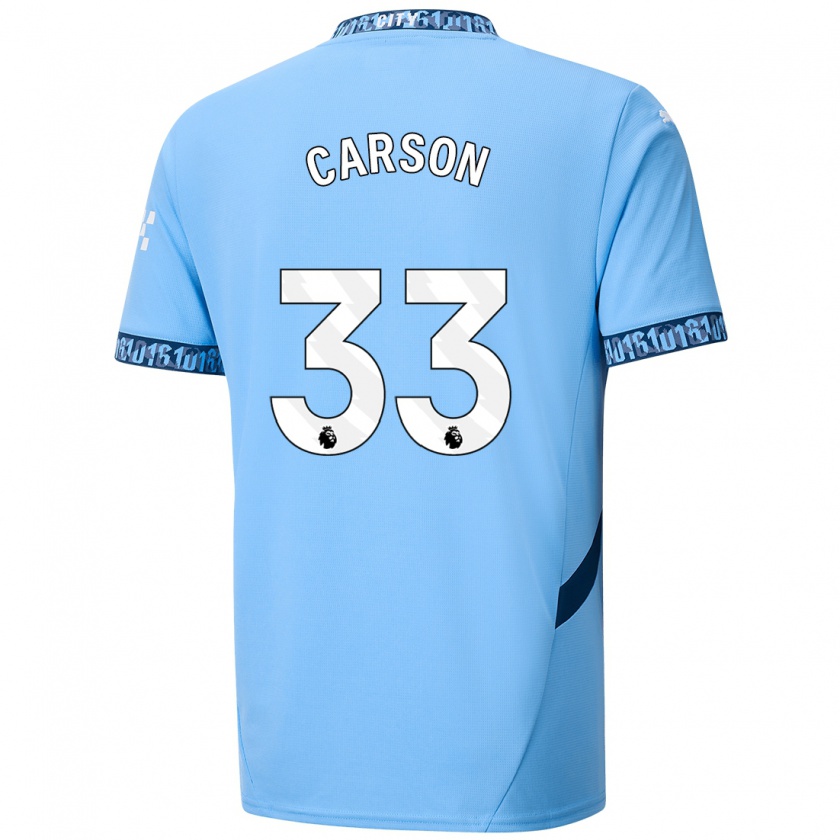 Kandiny Kinder Scott Carson #33 Marineblau Heimtrikot Trikot 2024/25 T-Shirt