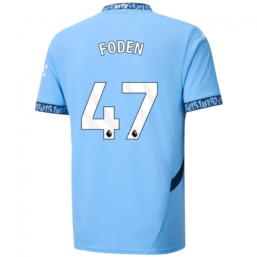 Kandiny Kinder Phil Foden #47 Marineblau Heimtrikot Trikot 2024/25 T-Shirt