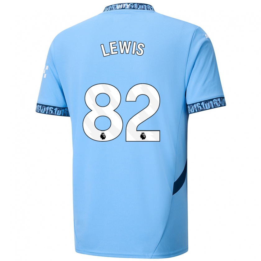 Kandiny Kinder Rico Lewis #82 Marineblau Heimtrikot Trikot 2024/25 T-Shirt