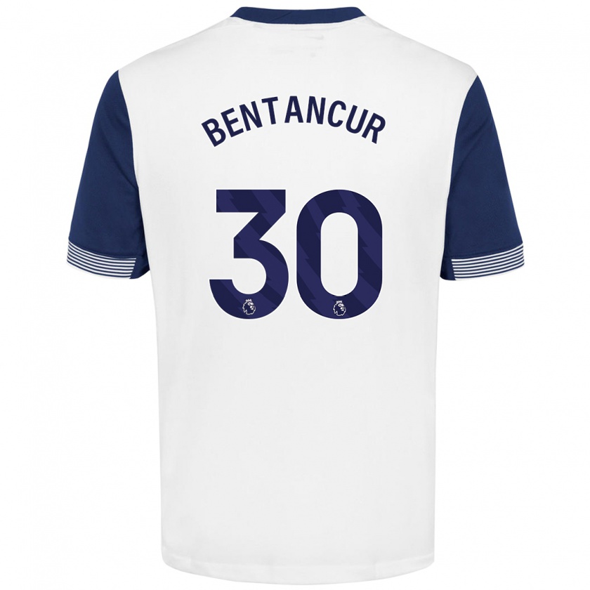 Kandiny Kinder Rodrigo Bentancur #30 Weiß Blau Heimtrikot Trikot 2024/25 T-Shirt