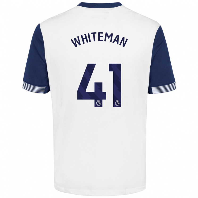 Kandiny Kinder Alfie Whiteman #41 Weiß Blau Heimtrikot Trikot 2024/25 T-Shirt