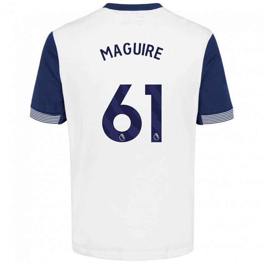 Kandiny Kinder Aaron Maguire #61 Weiß Blau Heimtrikot Trikot 2024/25 T-Shirt