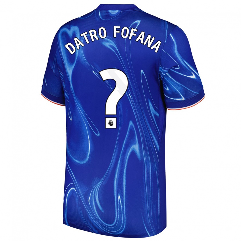 Kandiny Kinder David Datro Fofana #0 Blau Weiß Heimtrikot Trikot 2024/25 T-Shirt