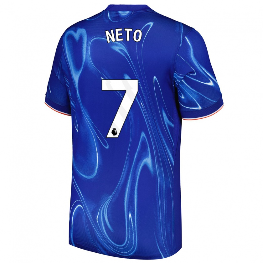 Kandiny Kinder Pedro Neto #7 Blau Weiß Heimtrikot Trikot 2024/25 T-Shirt