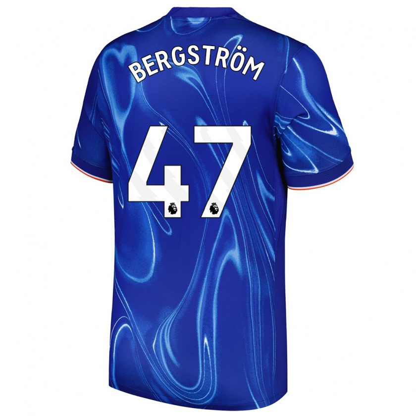 Kandiny Kinder Lucas Bergström #47 Blau Weiß Heimtrikot Trikot 2024/25 T-Shirt