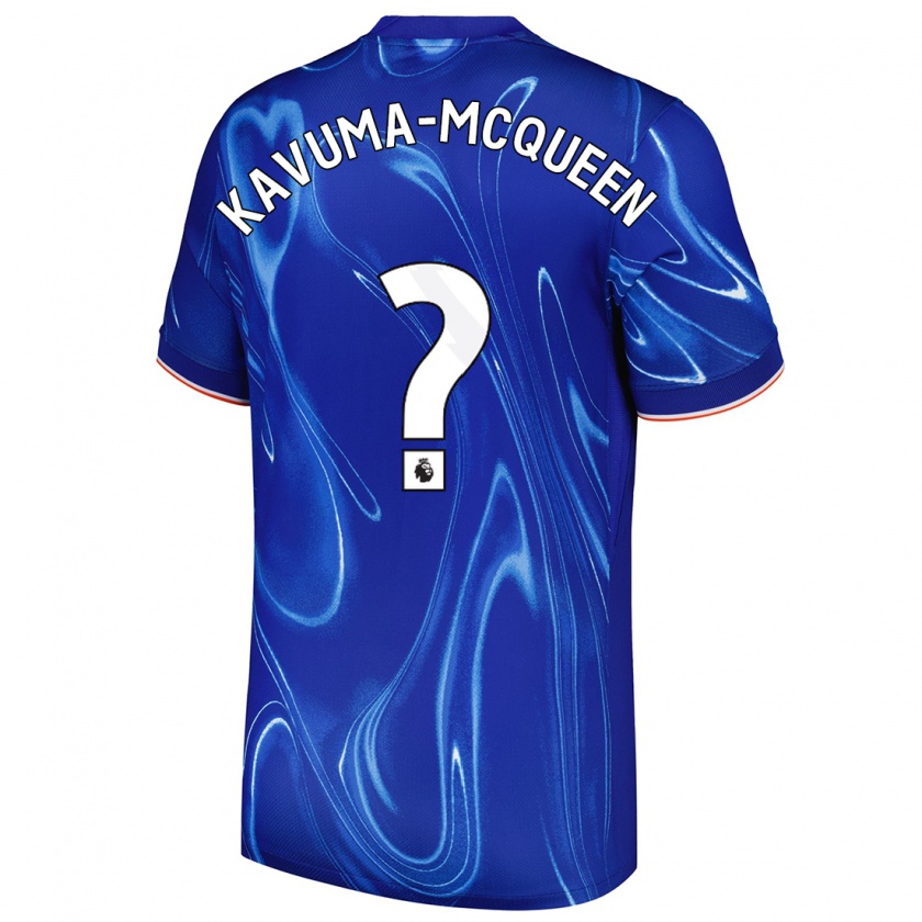 Kandiny Kinder Ryan Kavuma-Mcqueen #0 Blau Weiß Heimtrikot Trikot 2024/25 T-Shirt