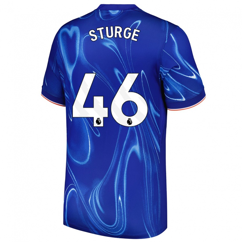 Kandiny Kinder Zak Sturge #46 Blau Weiß Heimtrikot Trikot 2024/25 T-Shirt