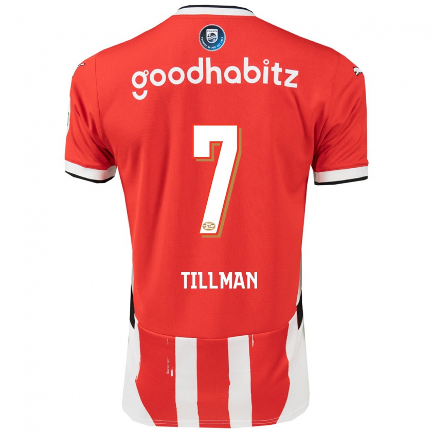 Kandiny Kinder Malik Tillman #7 Rot Weiß Heimtrikot Trikot 2024/25 T-Shirt