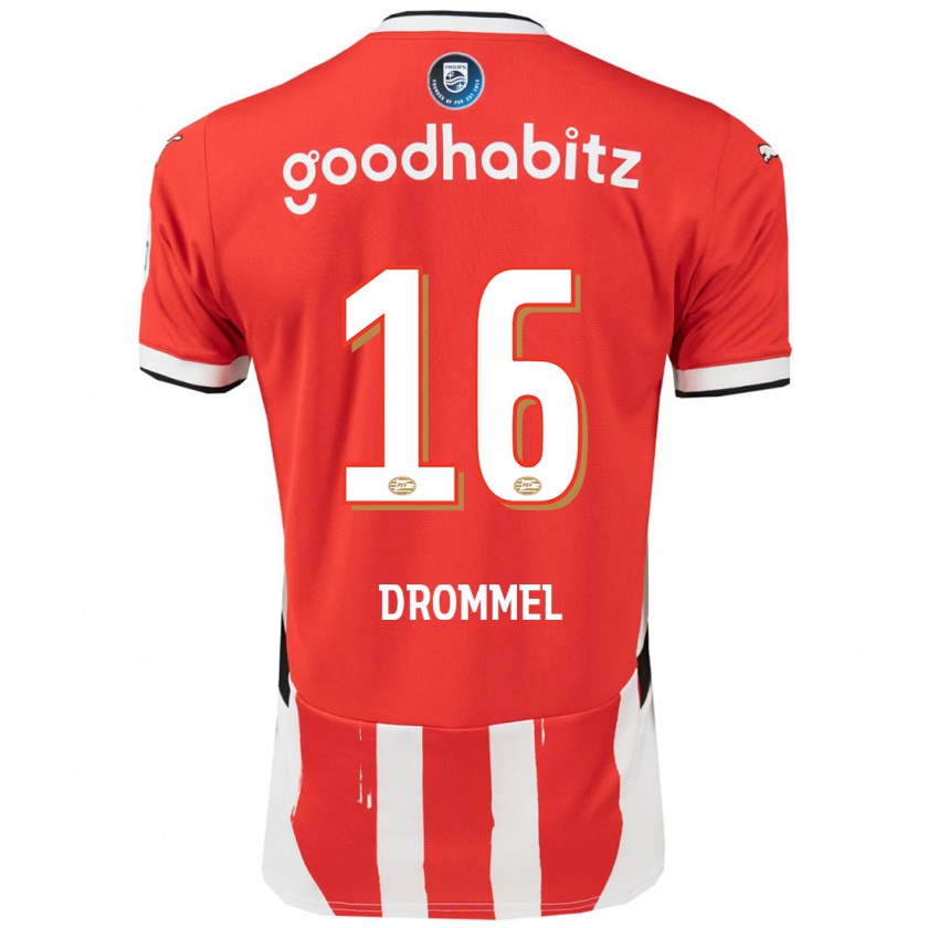 Kandiny Kinder Joël Drommel #16 Rot Weiß Heimtrikot Trikot 2024/25 T-Shirt