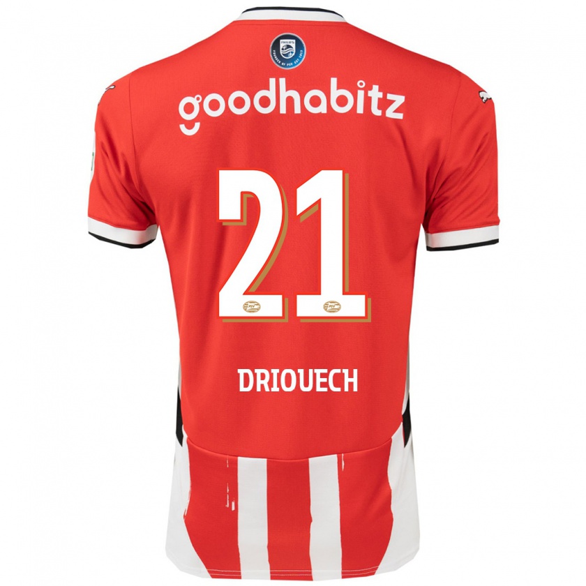 Kandiny Kinder Couhaib Driouech #21 Rot Weiß Heimtrikot Trikot 2024/25 T-Shirt