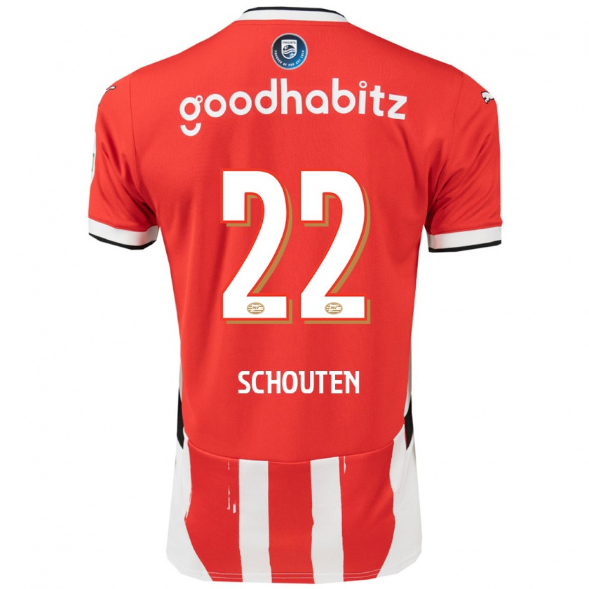 Kandiny Kinder Jerdy Schouten #22 Rot Weiß Heimtrikot Trikot 2024/25 T-Shirt