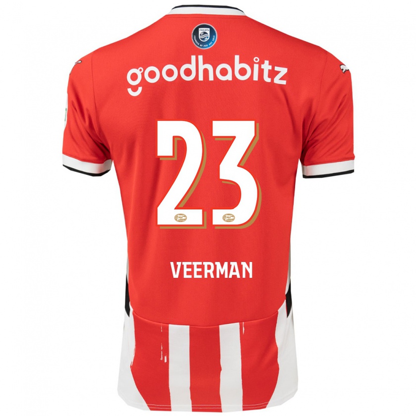 Kandiny Kinder Joey Veerman #23 Rot Weiß Heimtrikot Trikot 2024/25 T-Shirt