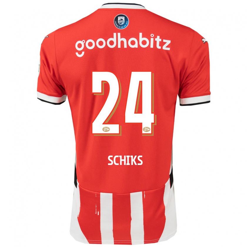 Kandiny Kinder Niek Schiks #24 Rot Weiß Heimtrikot Trikot 2024/25 T-Shirt