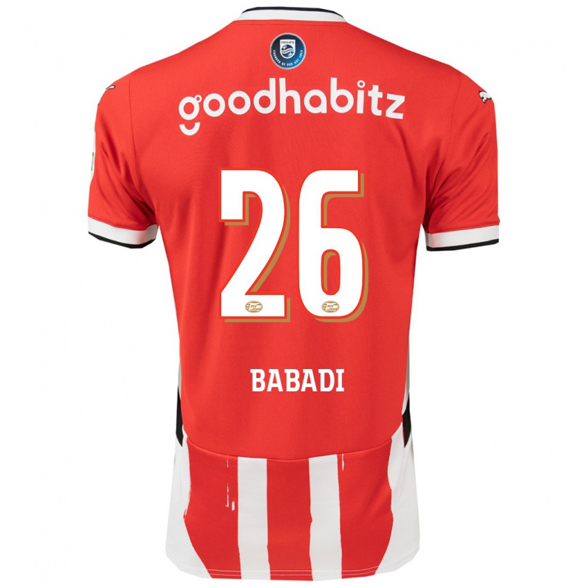 Kandiny Kinder Isaac Babadi #26 Rot Weiß Heimtrikot Trikot 2024/25 T-Shirt