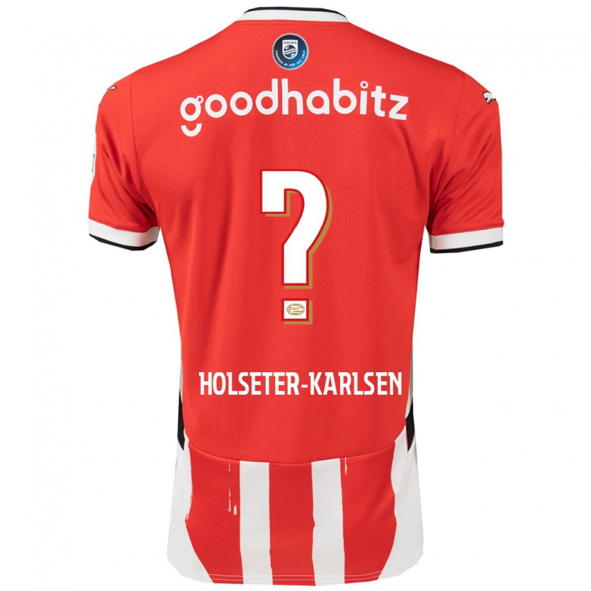 Kandiny Kinder Philip Holseter-Karlsen #0 Rot Weiß Heimtrikot Trikot 2024/25 T-Shirt