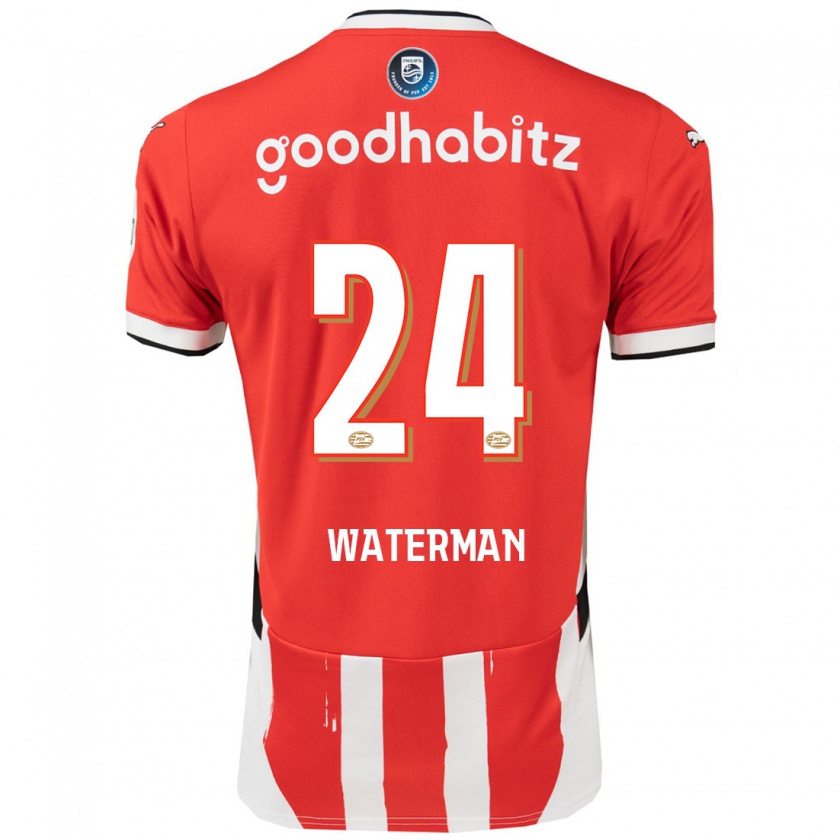 Kandiny Kinder Boy Waterman #24 Rot Weiß Heimtrikot Trikot 2024/25 T-Shirt