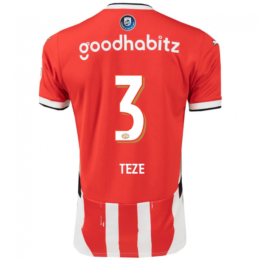 Kandiny Kinder Jordan Teze #3 Rot Weiß Heimtrikot Trikot 2024/25 T-Shirt