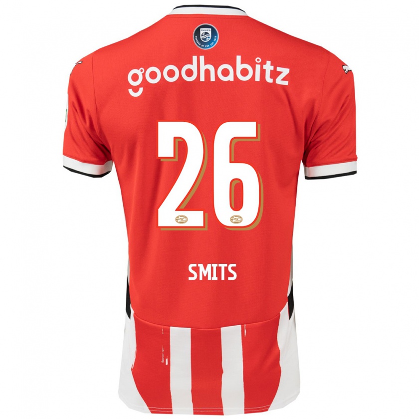 Kandiny Kinder Eef Smits #26 Rot Weiß Heimtrikot Trikot 2024/25 T-Shirt