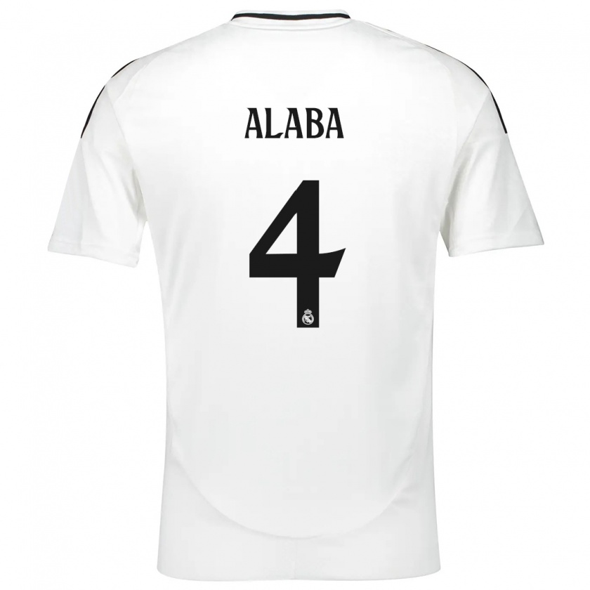 Kandiny Kinder David Alaba #4 Weiß Heimtrikot Trikot 2024/25 T-Shirt