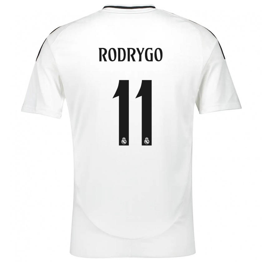 Kandiny Kinder Rodrygo #11 Weiß Heimtrikot Trikot 2024/25 T-Shirt