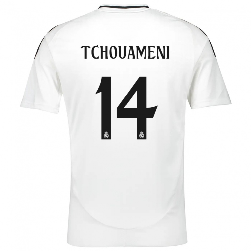 Kandiny Kinder Aurélien Tchouaméni #14 Weiß Heimtrikot Trikot 2024/25 T-Shirt