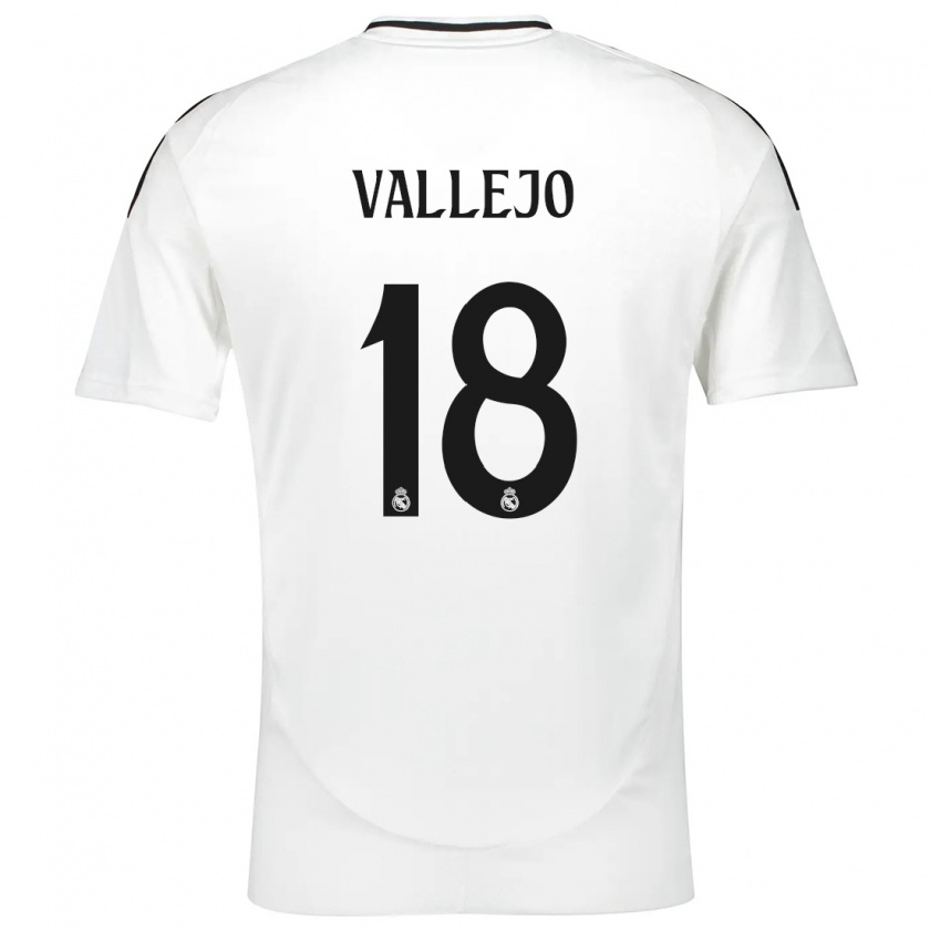 Kandiny Kinder Jesús Vallejo #18 Weiß Heimtrikot Trikot 2024/25 T-Shirt