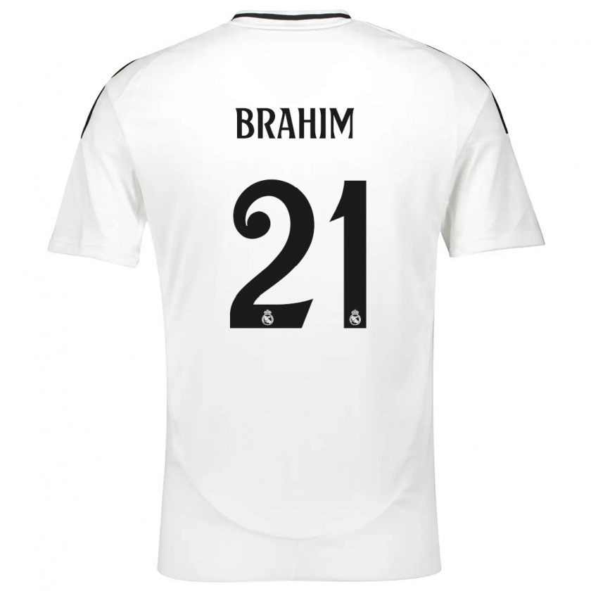 Kandiny Kinder Brahim Díaz #21 Weiß Heimtrikot Trikot 2024/25 T-Shirt