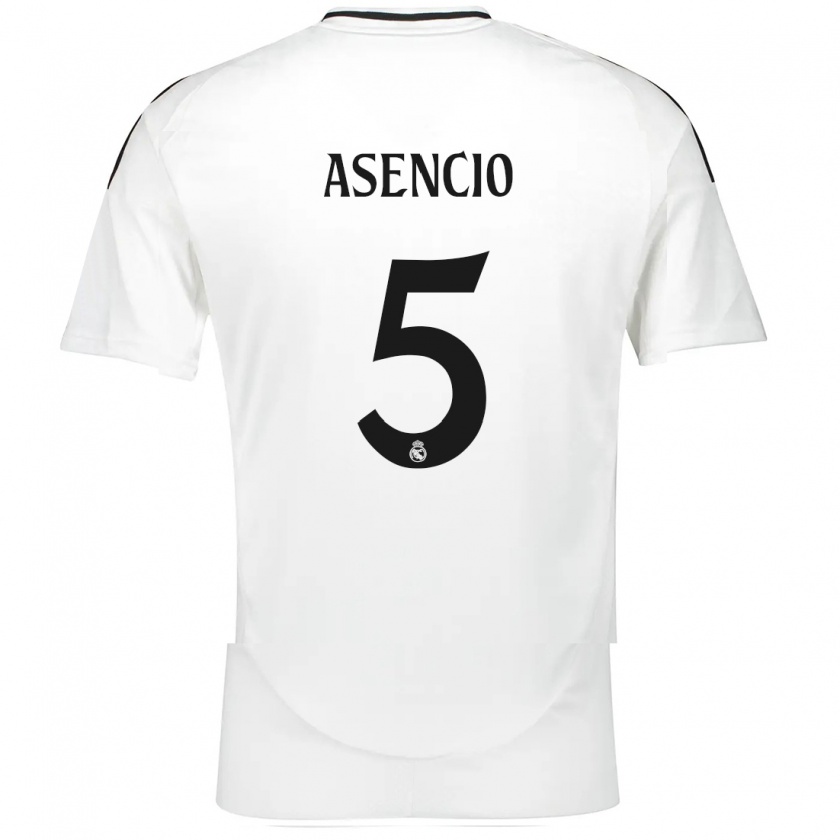 Kandiny Kinder Raúl Asencio #5 Weiß Heimtrikot Trikot 2024/25 T-Shirt