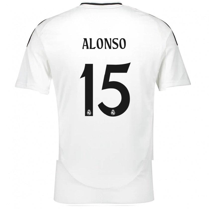 Kandiny Kinder Borja Alonso #15 Weiß Heimtrikot Trikot 2024/25 T-Shirt